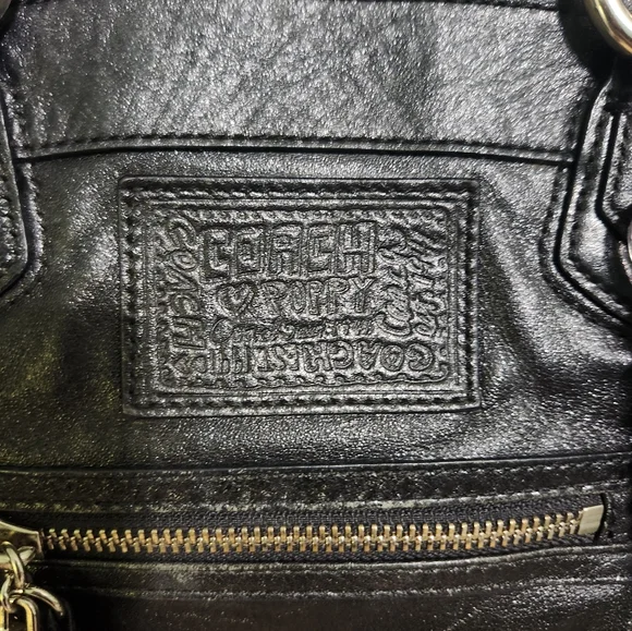 Coach Poppy Black Shimmer Convertible Crossbody - Picture 4 of 16